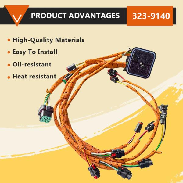 Motor de cabo de diagnóstico de escavadeira C6.4 Arnês de fiação de teste abrangente para Caterpillar E320C E320D Injector Harness