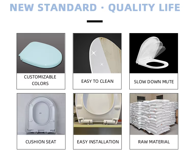 Slow-Close Polypropylene Toilet Seat Cover with Quick Release Installation for Modern Bathrooms
