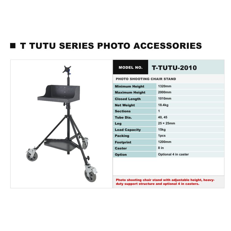 Professional Photo Shooting Chair Stand with Adjustable Height 1320-2000 mm