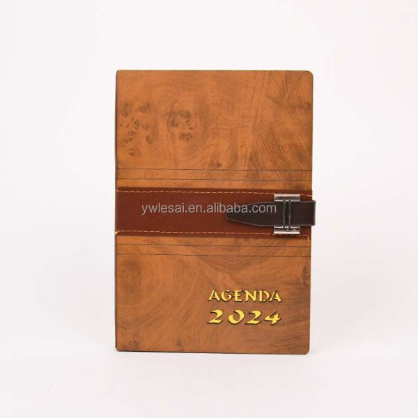 A5 Size Notepad Custom Printed Luxury Bamboo Wood Cover Notebook for Business Gift