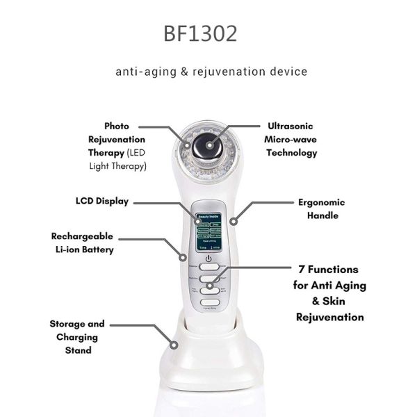 LED Light Ultrasound Facial Home Device ABS Material For Acne Treatment