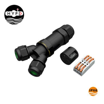 Conectores de cabo bonde exteriores da maneira IP68 da forma 3 da série Y da PÁGINA