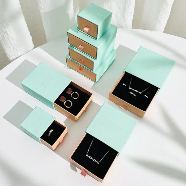 Custom Logo Paper Drawer Packaging Jewelry Gift Necklace And Bracelet Gift Box Wholesale Cardboard