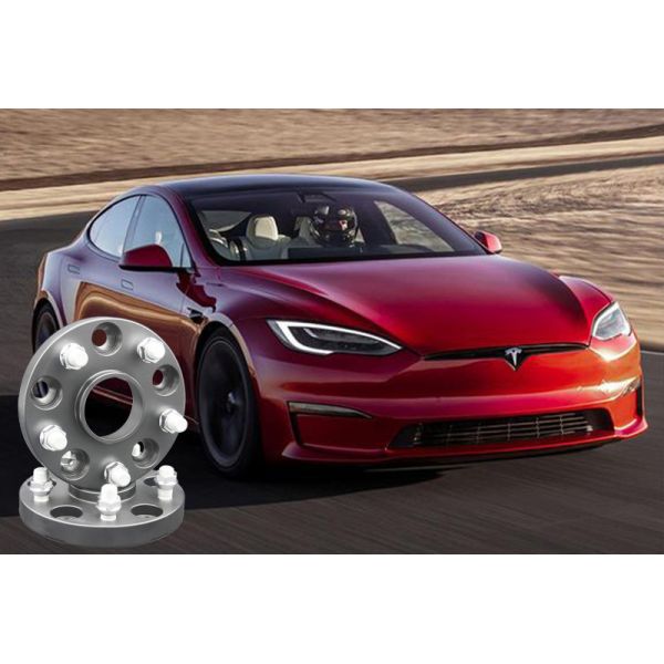 Anodized Black Forged Aluminum Wheel Spacers 5x120 Bolt Pattern For TESLA Model 3