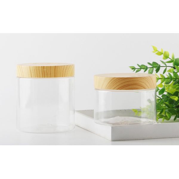 Wood Lid Tight Seal Mason Jar , Dried Fruit / Nut Grains Food Storage Cans