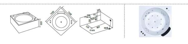 Sanitary ware, Bathtubs, Jacuzzi, Massage bathtub,WHIRLPOOL HB8801 140X140X65CM