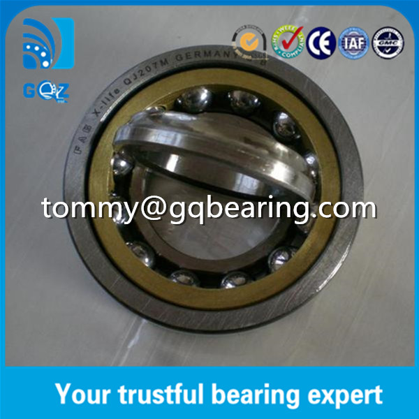 QJ207M Four Point Angular Contact Ball Bearing 17mm Height With Brass Cage