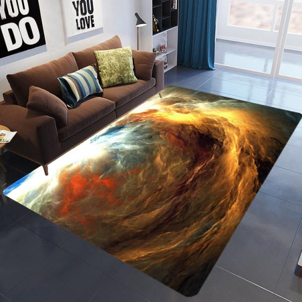 Aesthetic 3D Printed Artistic Living Room Carpet Bedroom Area Rugs Customized Size