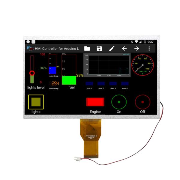 10.1 дюймовый LCD TFT дисплей, 1024x600 высокое разрешение, 40 штифтов 8-битный интерфейс LVDS