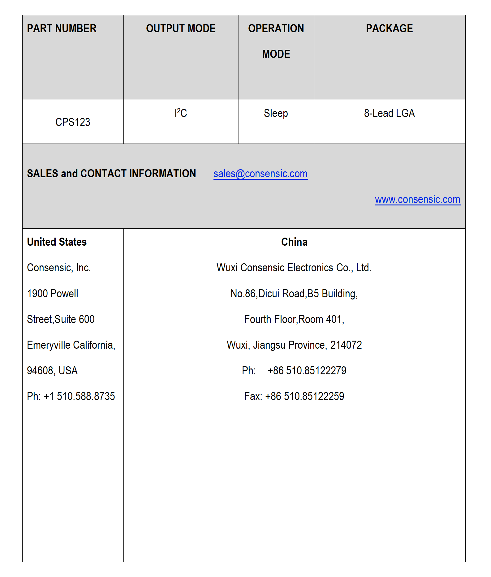 CPS123 Sensores para estações meteorológicas, aplicações GPS e outros campos