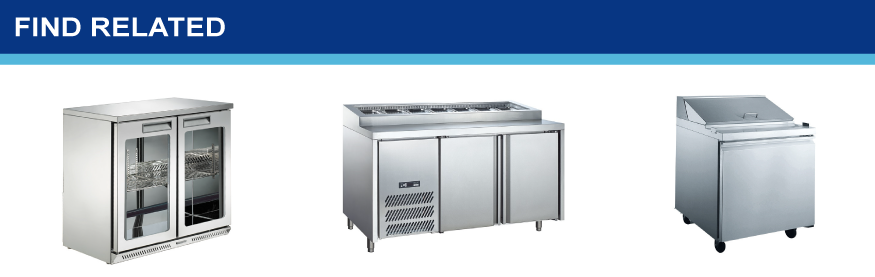 Mostrador de ensaladas con tapa de vidrio, usado