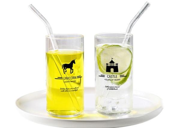 Borosilicate alto copo de vidro personalizado, canecas de café de vidro gravadas