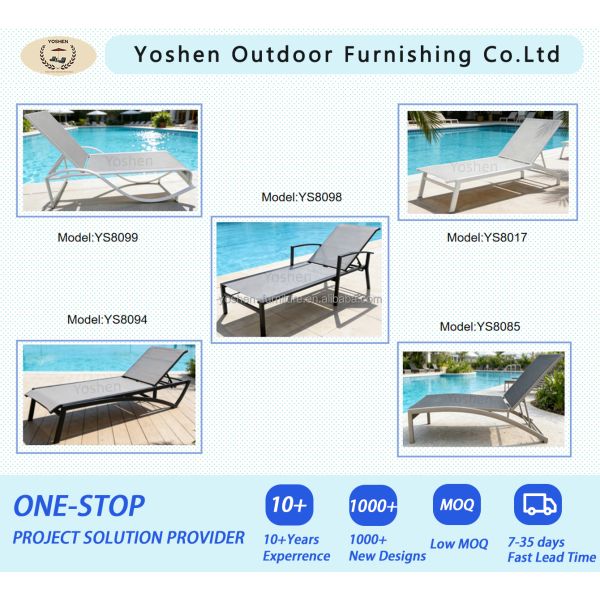 Yoshen Adjustable Poolside Lounge Chair Customized for Resort Hotels
