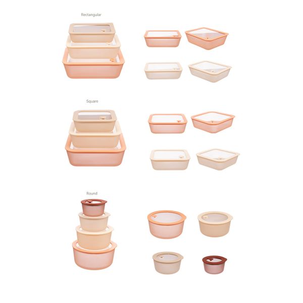 IKOO Translucent Colorful Glass Food Container Set with Glass Lid Plastic Free Meal Prep Container Set, Airtight Food Storage Containers with Air Vent Lid