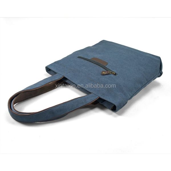 Promotional high quality Folding men canvas bag cotton portable informal casual tote handbag for traveling