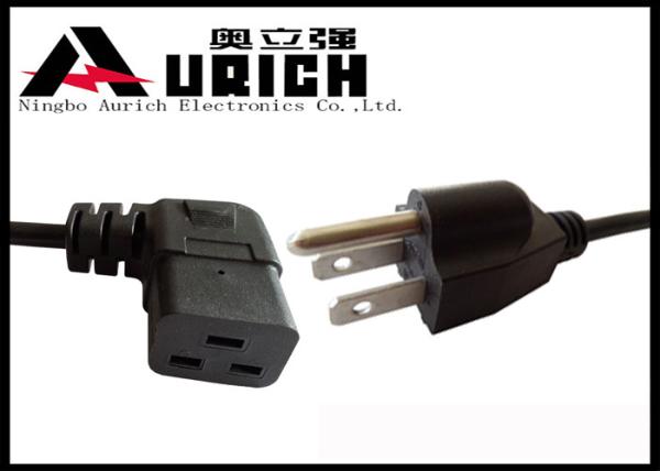 NEMA Male End Type Electric 3 Prong Power Cord For Home Appliance / Office Equipment