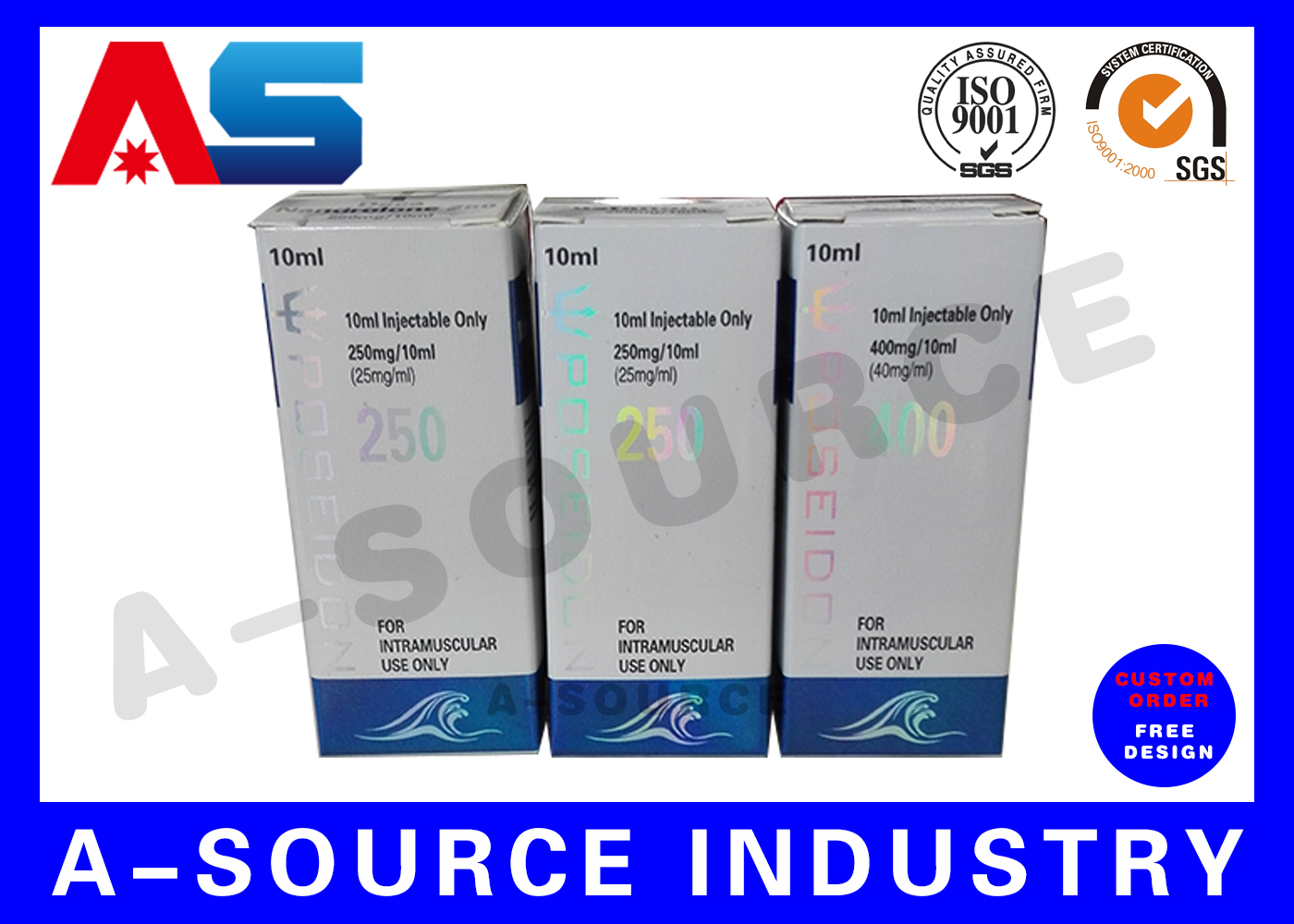 Пептид Custom 10ml Флаконные коробки Custom печатные коробки