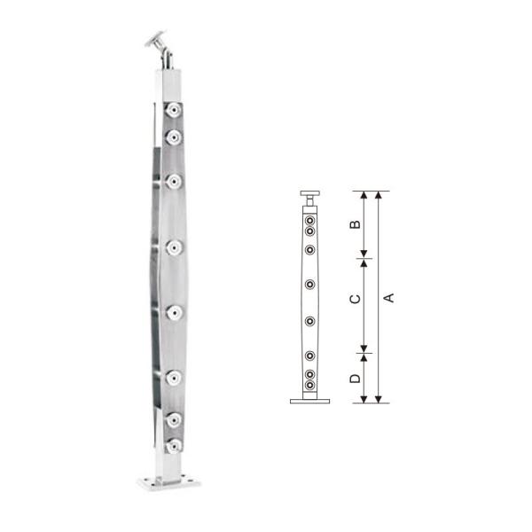Outdoor ASTM Stainless Steel Pipe Glass Railing Stainless Steel Balusters