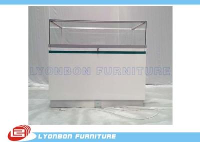 Shop White Painted Wood Display Cabinets Glass Showcase With LED Lights