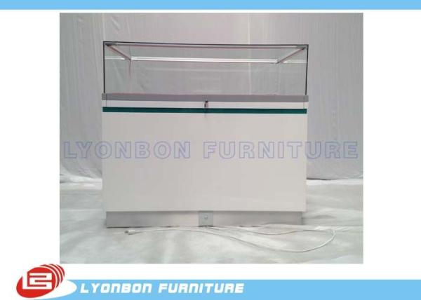 Shop White Painted Wood Display Cabinets Glass Showcase With LED Lights
