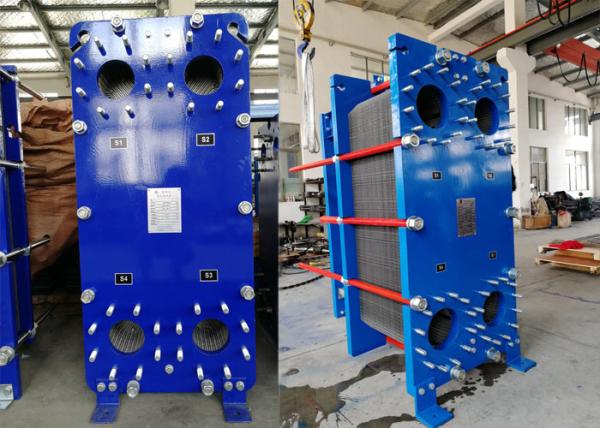 Supply large stocked HRS bule color ss316 industry heat exchanger,gasket detachable frame plate heat exchanger for sale