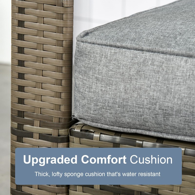 Commercial PE Rattan Outdoor Lounge Set with Handwoven PE Rattan and Powder-Coated Aluminum Frame Including Storage Side Table