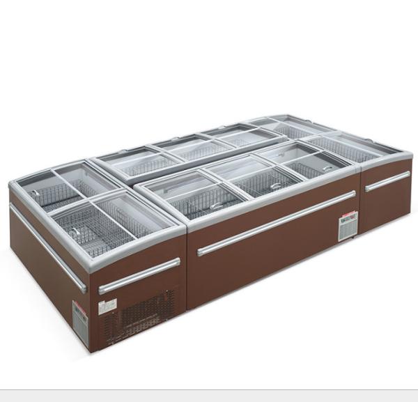 CE ROHS Commercial Display Freezer Supermarché réfrigérateur à porte en verre incurvée