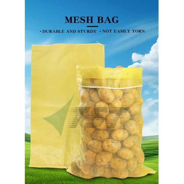 50kg  Yellow  Polypropylene  Tubular Mesh Bag Sack For Potato Packing