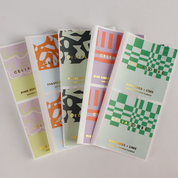 A etiqueta de papel colorida etiqueta etiquetas de empacotamento feitas sob encomenda Matte Lamination For Candle