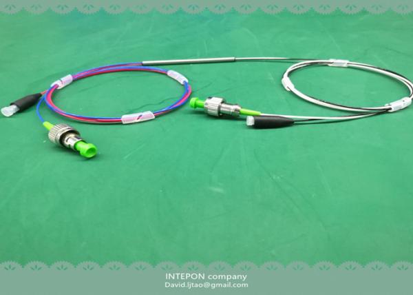Fiber coupler, 1310nm &1550nm, 1x2 port, dual window, non-standard connector, 1m fiber length.
