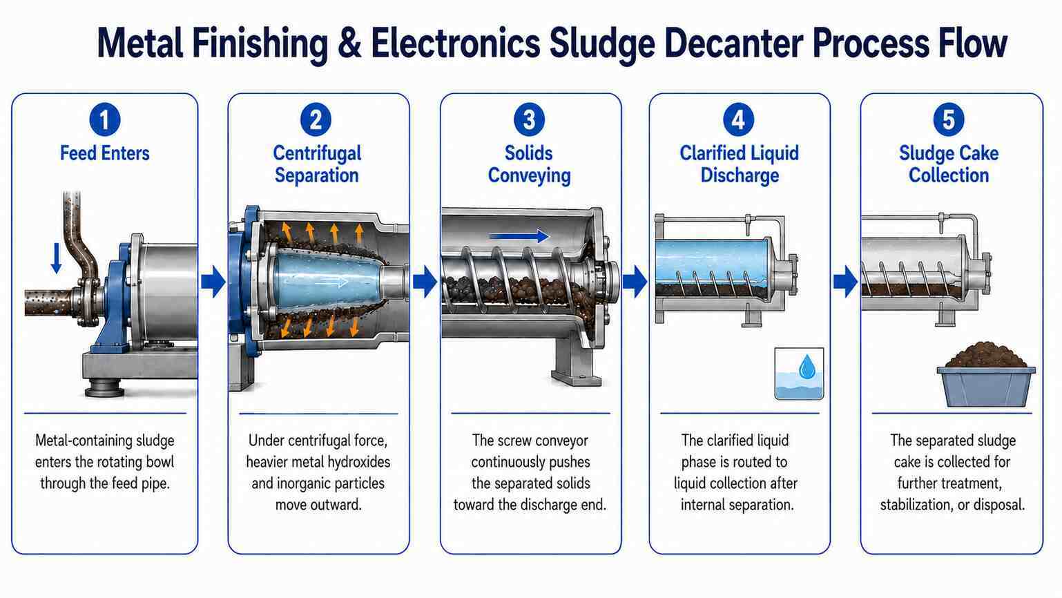 Two Phase Decanter Centrifuge for Electronics Sludge