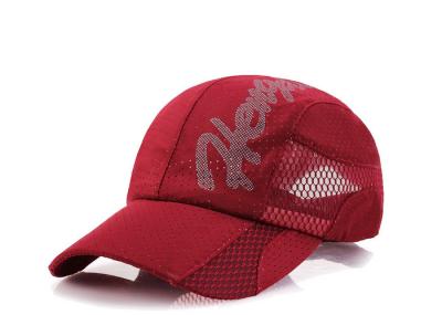 Red Fashion Style Mesh Baseball Caps 100% Cotton Material Mesh Net Custom Logo Printed