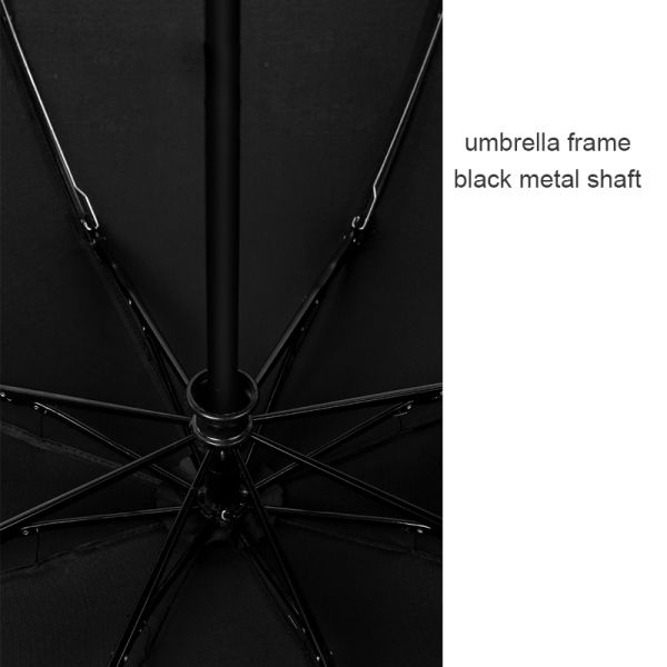 Black Metal Shaft Reverse Umbrellas with Logo Prints and Automatic Function