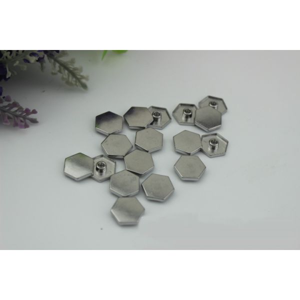 Bags hardware zinc alloy hanging brush anti brass 15 mm six-sided decorative bottom nails with single rivets