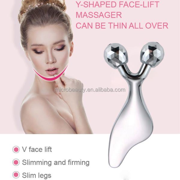 Rouleau de massage facial en alliage de zinc pour lifting et soin de la peau, outil de massage facial naturel avec Guasha