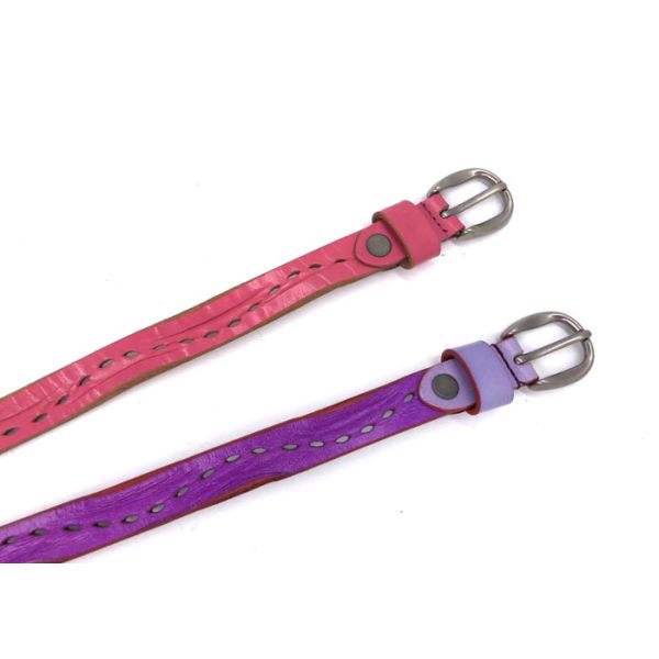 Fashion Fancy Handmade Ladies Genuine Leather Belts Personalized 1.8cm Width