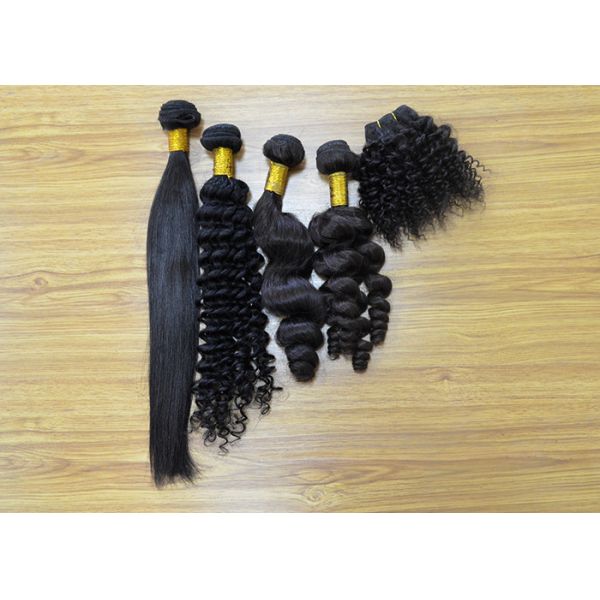 Hair Deep Wave Peruvian Hair Bundles Non Remy 10 - 32 Inch Natural Black