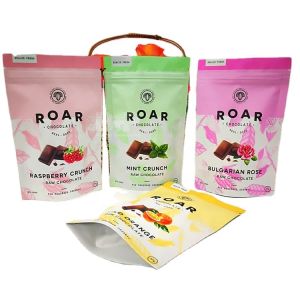 Reusable  Chocolate Zipper Bags Aluminum Foil Sealing Pouch Stand up Zip Lock Bags