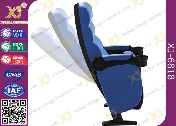 Plastic Shell Floor Mounting Theatre Chairs Music Hall Seating With PP Cup Holder