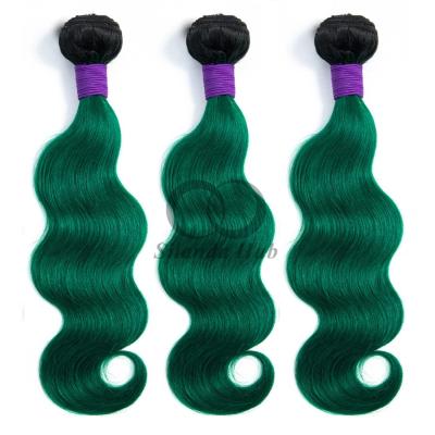 #T1B/Green Body Wave Remy Human Hair Bundles Sew In Weave Bundles Brazilian Bundle Deals