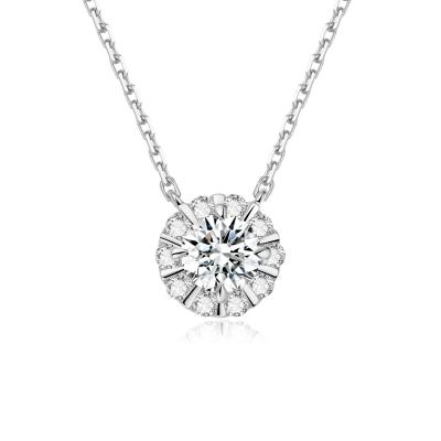 Classic Hot Sale 18k Gold Diamant Pendant Simples Diamant Pendant Branco Jóias Diamant Round Shape Pendant