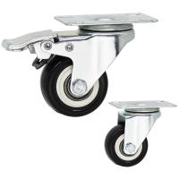 50mm PP retiram o núcleo de rodízios macios da placa do giro da roda do PVC com o freio para a mobília