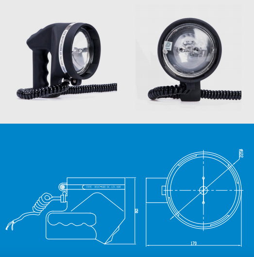 YUQIN WS97 Portable Watertight Search Light For Lifeboat CCS