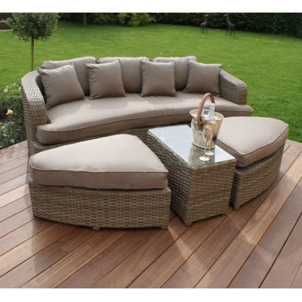 Hotel Outdoor Patio Garden Sunbathing Lounger Sofa Furniture Luxury 228x88x78cm
