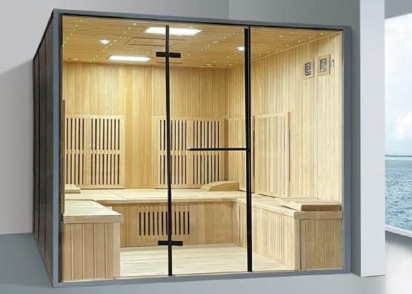 6 People Infrared Sauna Room Hemlock Wood Supported By Customization