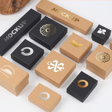 Boîtes de bijoux en papier kraft Emballage pour anneaux Colliers Boucles d'oreilles Bracelets