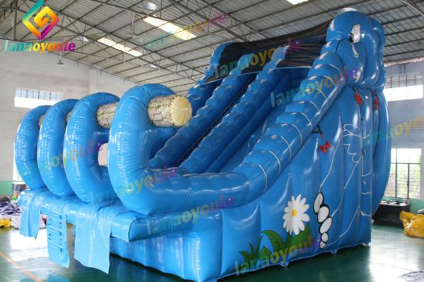 Blue Elephant Inflatable Water Park With Three Sile Fire Rerardant
