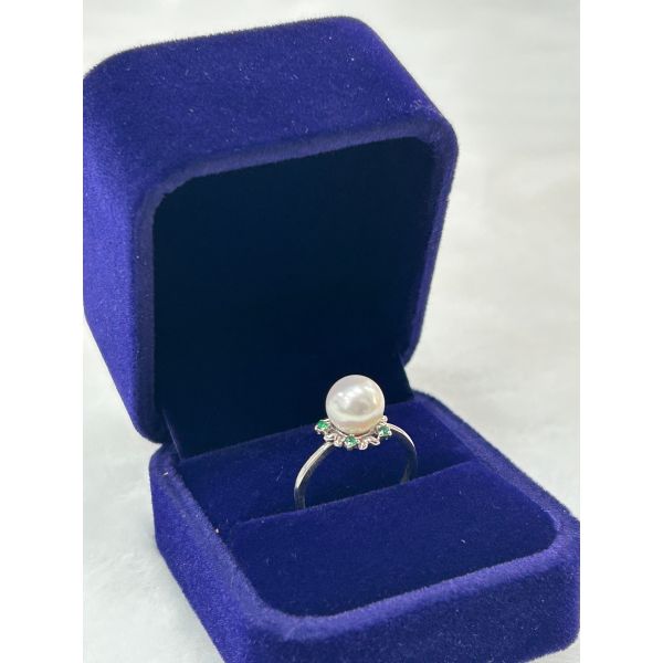 Hot selling product Wedding 925 Silver Natural Freshwater Pearl Ring 925 Silver Natural Freshwater Solitaire Bridal Pearl Ring