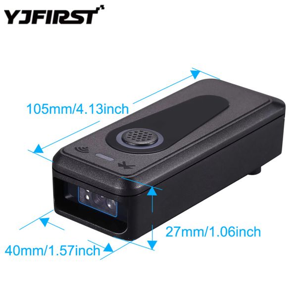 Pocket Bluetooth Hand Scanner 2D QR 1D Barcode Scanner Reader Support Connected Mobile Phone