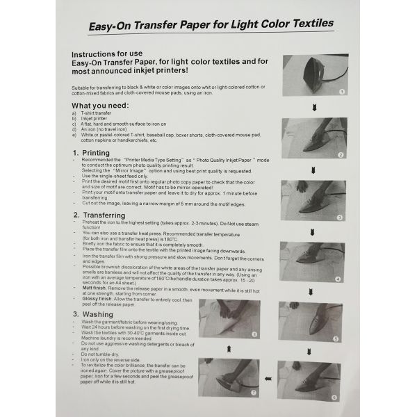 собственная личность 160gsm 210x297mm поля струйную бумагу передачи с утюгом